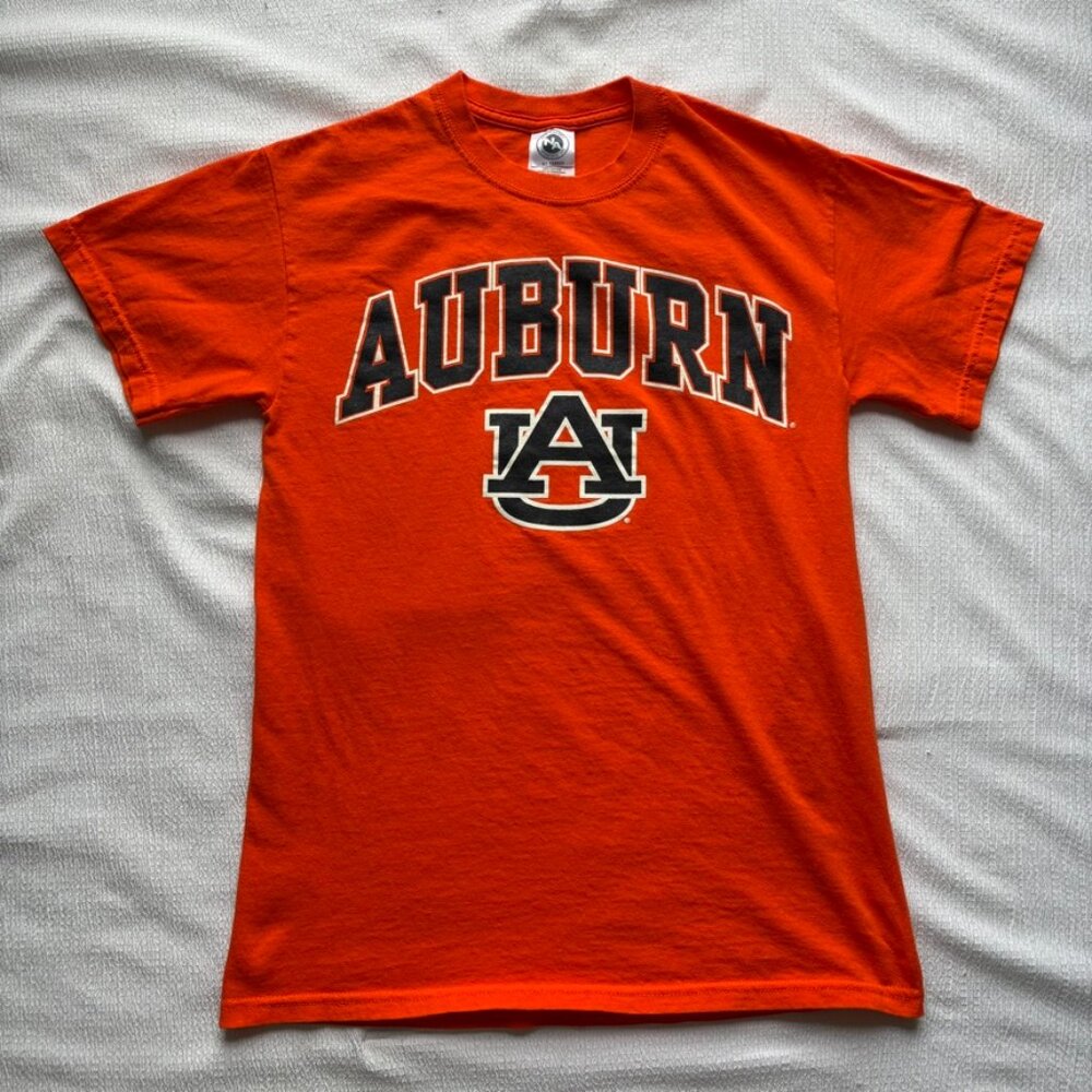Auburn Tigers T-Shirt Orange NCAA Football Tee Men’s Size Small SEC Fan Gear